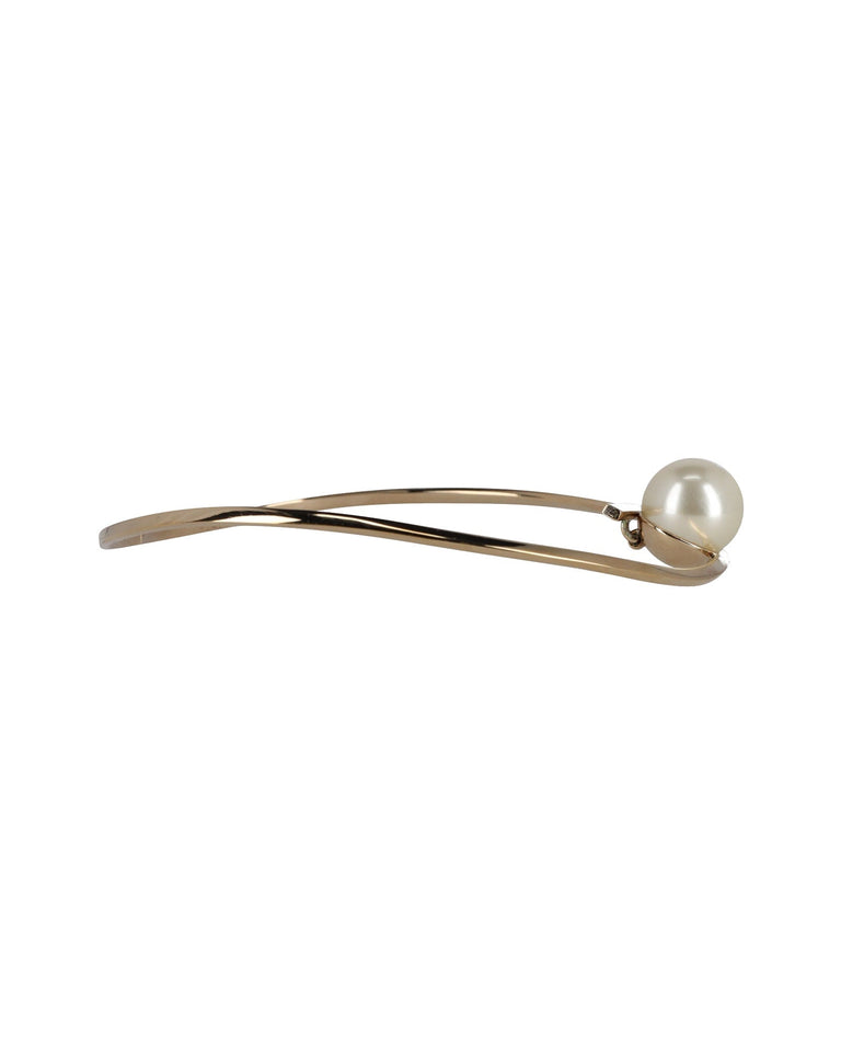 Christian Dior Faux Pearl Mise en Dior Choker in Gold Metal