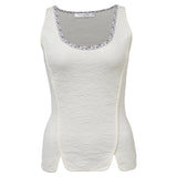 Christian Dior Scoop Neck Sleeveless Top in White Viscose