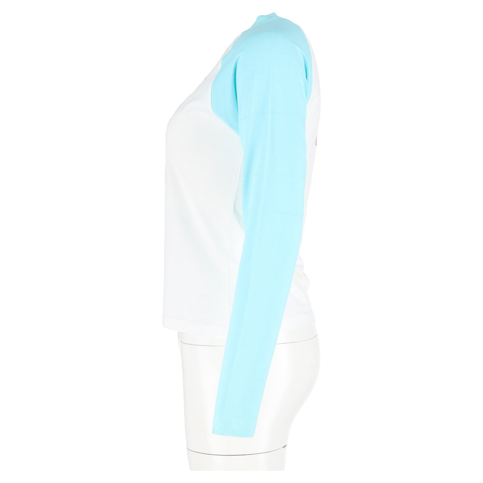 Christian Dior "Dior Addict" Print Crewneck Long Sleeve Top in Multicolor Cotton