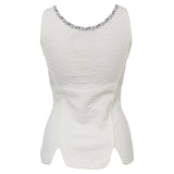 Christian Dior Scoop Neck Sleeveless Top in White Viscose