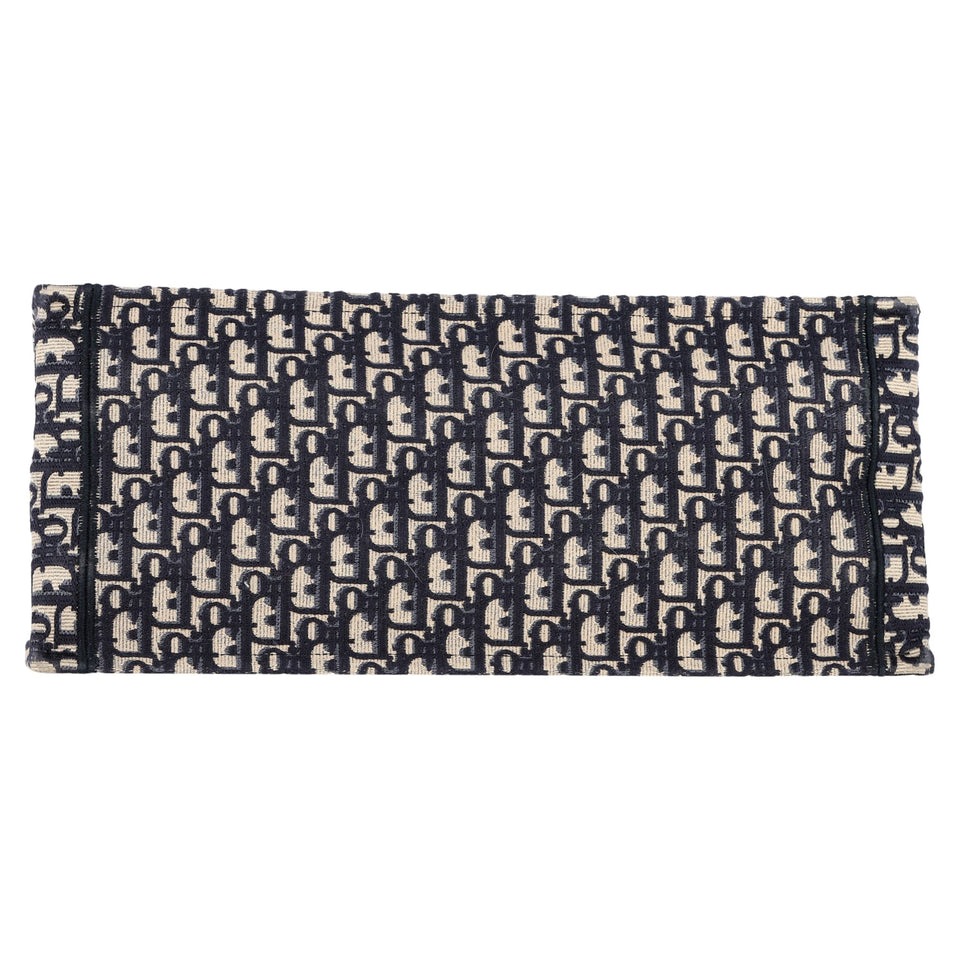 Christian Dior Large Oblique Book Totebag in Navy Blue Canvas