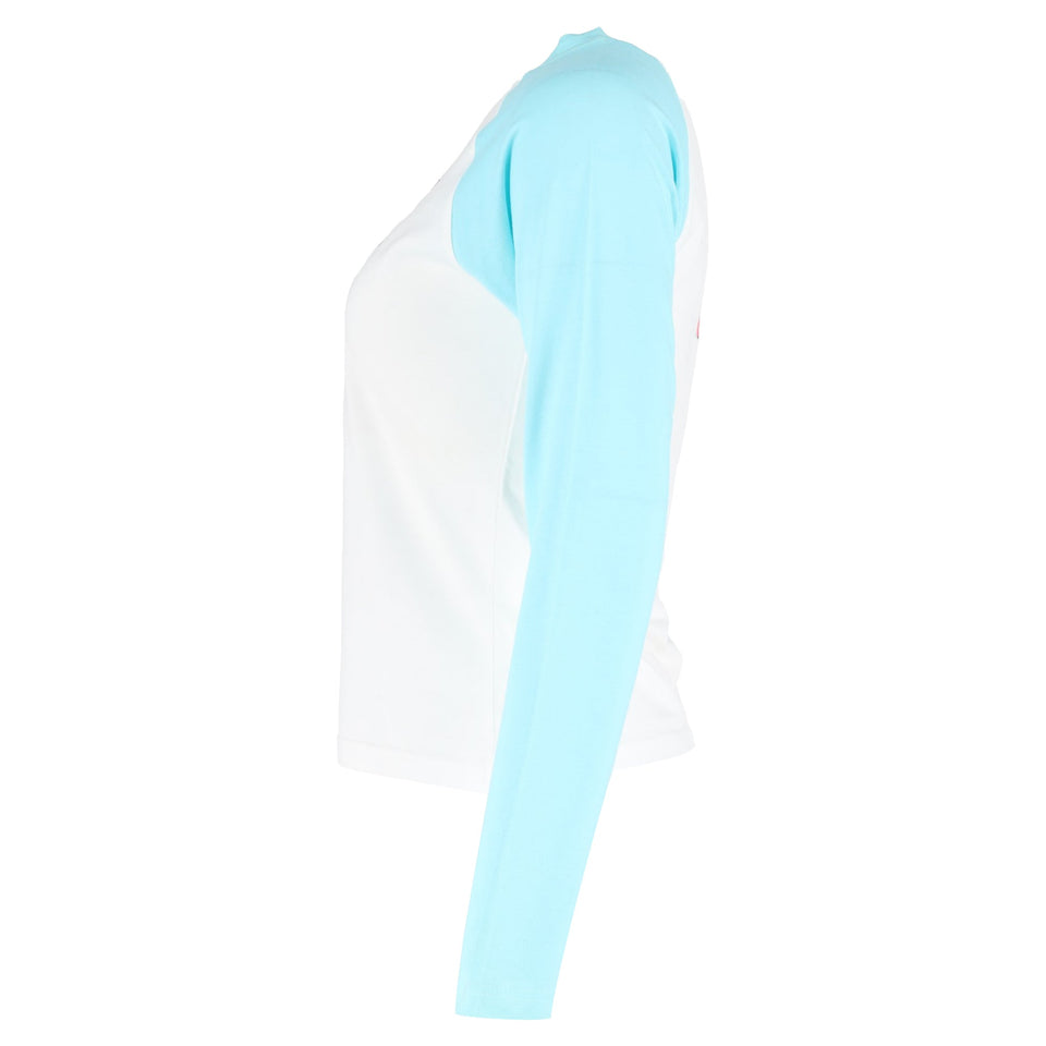 Christian Dior "Dior Addict" Print Crewneck Long Sleeve Top in Multicolor Cotton