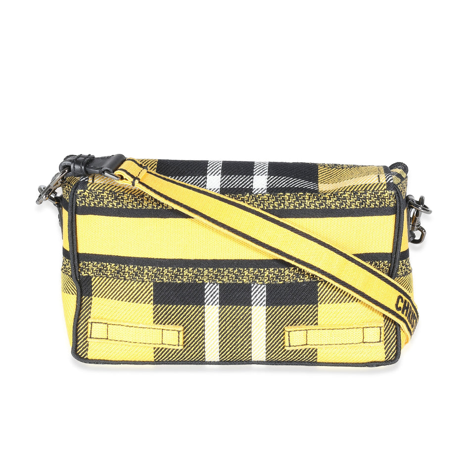 Christian Dior Yellow Tartan Canvas Small Diorcamp Messenger