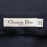 Christian Dior Panelled Square-Neck Mini Sleeveless Flare Dress in Navy Blue Viscose