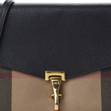 BURBERRY Black Macken Small House Check & Leather Crossbody Bag