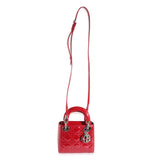 Christian Dior Red Patent Cannage Mini Lady Dior