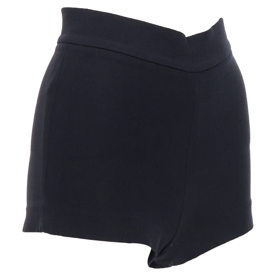 Christian Dior Wool Silk Crepe Back Darted High Waisted Shorts