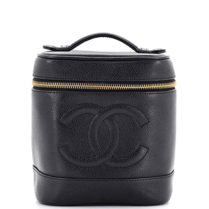 CHANEL Vintage Timeless Cosmetic Case Caviar Tall