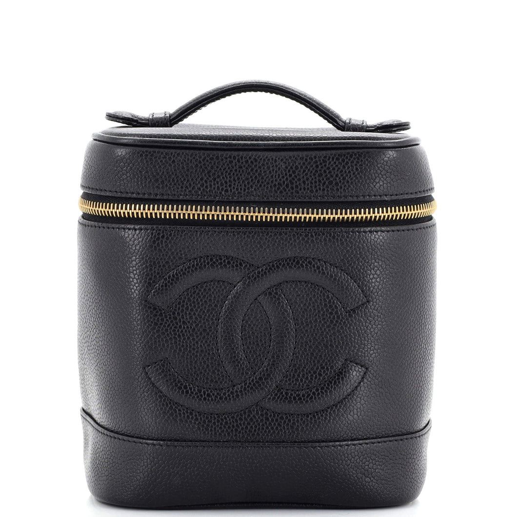 CHANEL Vintage Timeless Cosmetic Case Caviar Tall