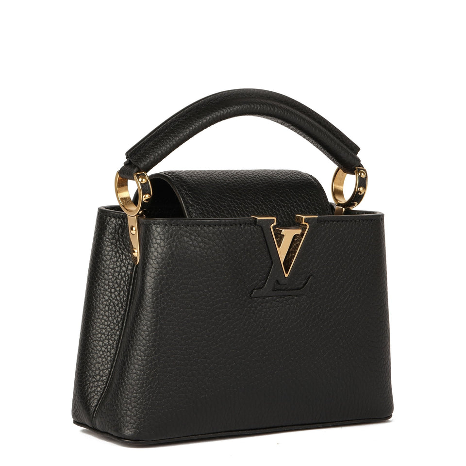 Louis Vuitton Black Taurillon Leather Mini Capucines Shoulder Bag