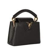 Louis Vuitton Black Taurillon Leather Mini Capucines Shoulder Bag