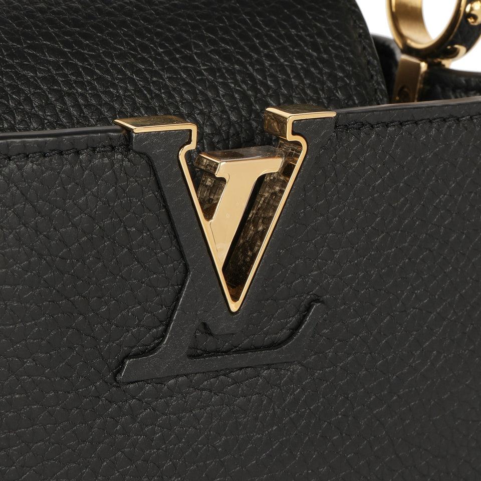 Louis Vuitton Black Taurillon Leather Mini Capucines Shoulder Bag