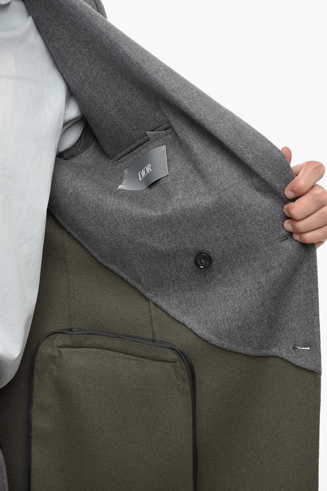 Dior Double-breasted Virgin Wool Coat with Flush Pockets