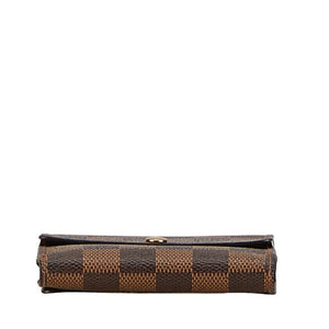 Louis Vuitton Damier Portefolio  Double Fold Wallet Compact Wallet N61654 Brown PVC Leather  Louis Vuitton