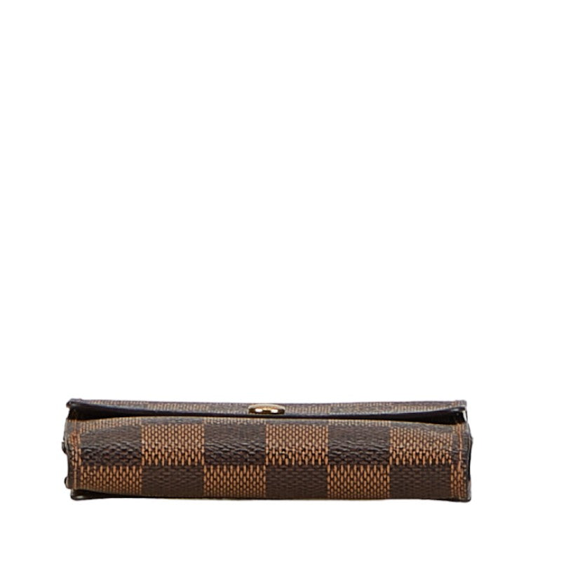 Louis Vuitton Damier Portefolio  Double Fold Wallet Compact Wallet N61654 Brown PVC Leather  Louis Vuitton