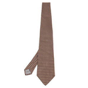 Christian Dior Brown Square Patterned Silk Jacquard Tie