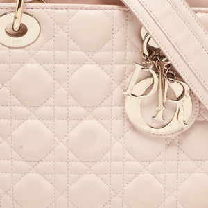 Dior Pink Cannage Leather Small Lady Dior My Abcdior Tote