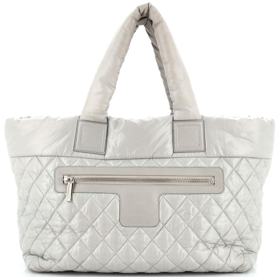 CHANEL Coco Cocoon Zipped Tote Quilted Nylon Large