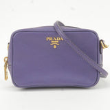 Prada Logo Leather Mini Shoulder Bag 2Way Bag Pouch Purple