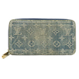 Louis Vuitton Monogram Denim Zippy Wallet M95341 Blue