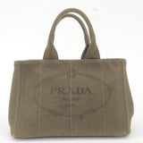 Prada Canapa Mini Canvas 2Way Bag Hand Bag Khaki BN2439