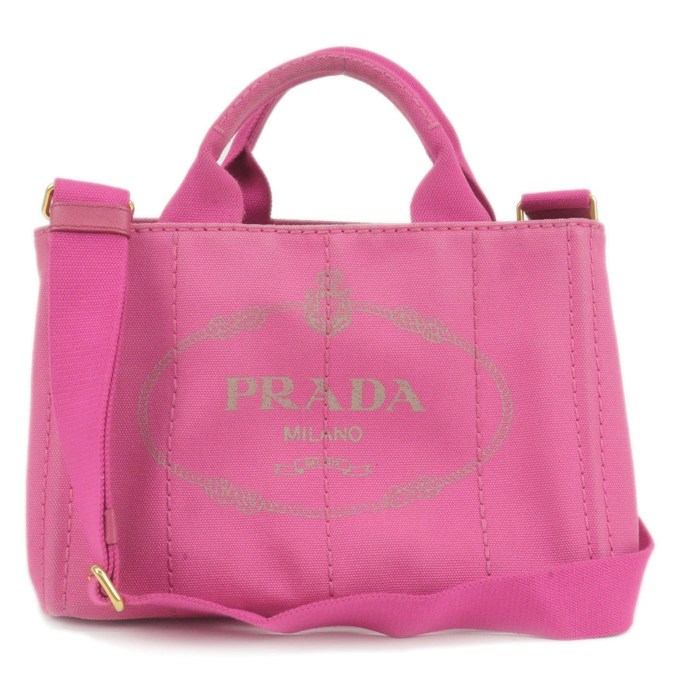 Prada Canapa Mini Canvas 2Way Bag Shoulder Bag Pink B2439G