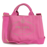 Prada Canapa Mini Canvas 2Way Bag Shoulder Bag Pink B2439G