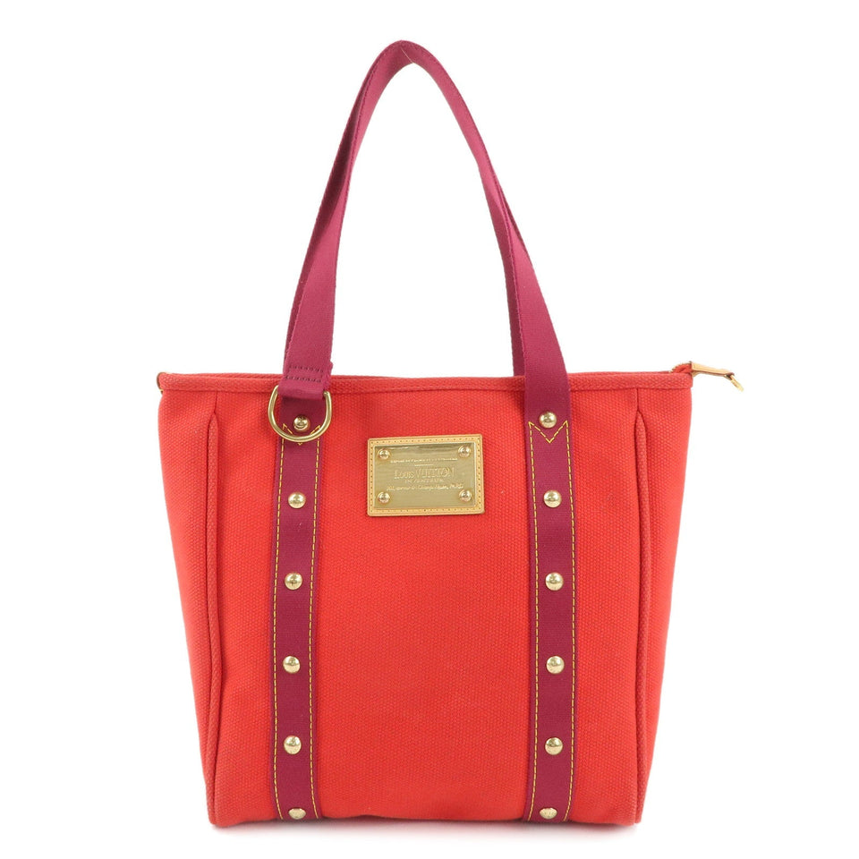 Louis Vuitton Antigua Cabas MM Tote Bag Hand Bag Rouge M40034