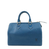 Louis Vuitton Epi Speedy 25 Hand Bag Boston Bag Blue M43015
