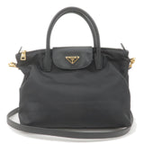 Prada Logo Nylon Leather 2Way Bag Hand Bag NERO Black BN2106