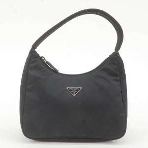Prada Logo Nylon Hand Bag Pouch Purse NERO Black