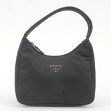 Prada Logo Nylon Hand Bag Pouch Purse NERO Black