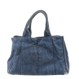 Prada Canapa Denim Hand Bag Tote Bag Denim Blue B1877B