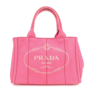 Prada Logo Canapa Mini Canvas 2Way Tote Bag Pink 1BG439