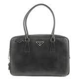 Prada Logo Saffiano Lux Leather Hand Bag Black BL0095