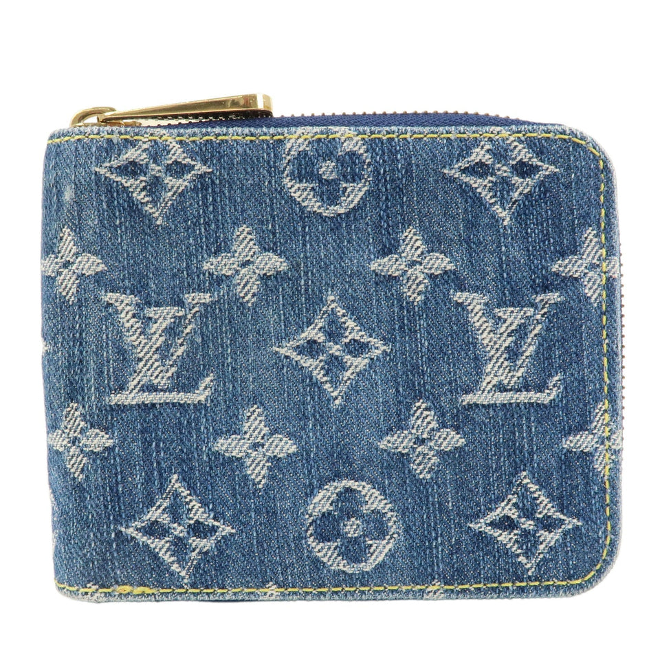 Louis Vuitton Monogram Denim Mini Zippy Wallet M95342 Blue