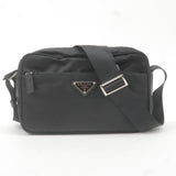 Prada Logo Nylon Leather Shoulder Bag Crossbody Bag Black 1BC167