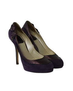 Dior High Heel Metallic Pumps in Purple Suede
