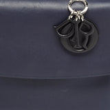 Dior Navy Blue/silver Leather Small Be Dior Flap Top Handle Bag