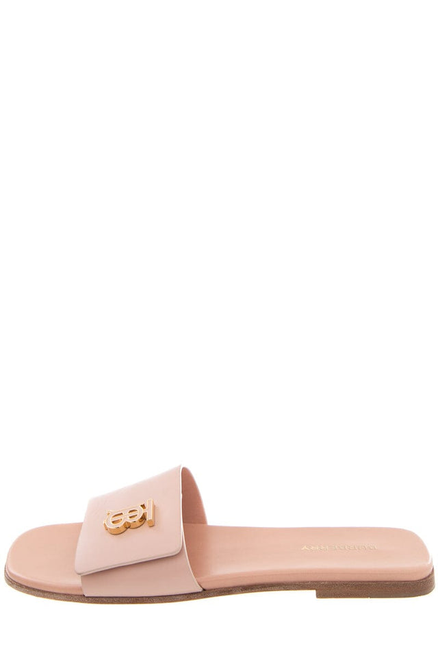 Burberry Sloane Pink Leather Slides SZ 38.5