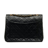 Chanel Classic Double Flap Medium Tall Black Lambskin Gold