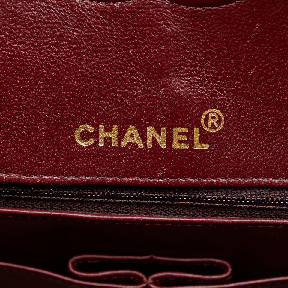 Chanel Classic Double Flap Medium Tall Black Lambskin Gold