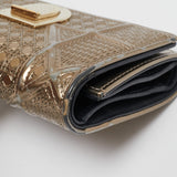 Dior Gold Mircoannage Patent Leather Diorama Trifold Wallet
