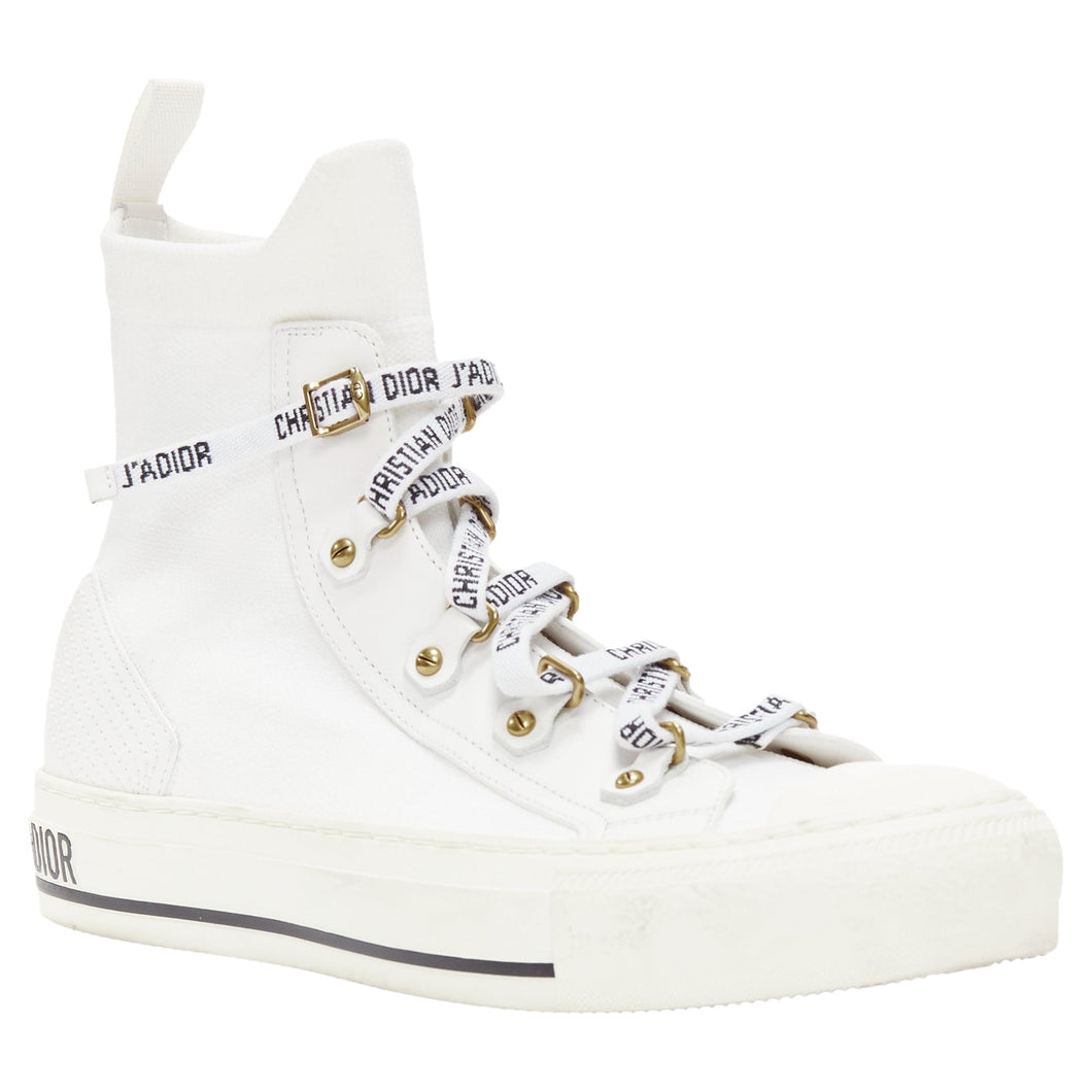 Christian Dior Walk'N'Dior sock knit logo lace high top sneakers