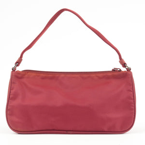 Prada Logo Nylon Hand Bag Shoulder Bag Pouch Purse Red