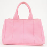 Prada Logo Canapa CanvasTote Bag Hand Bag Pink B1877B