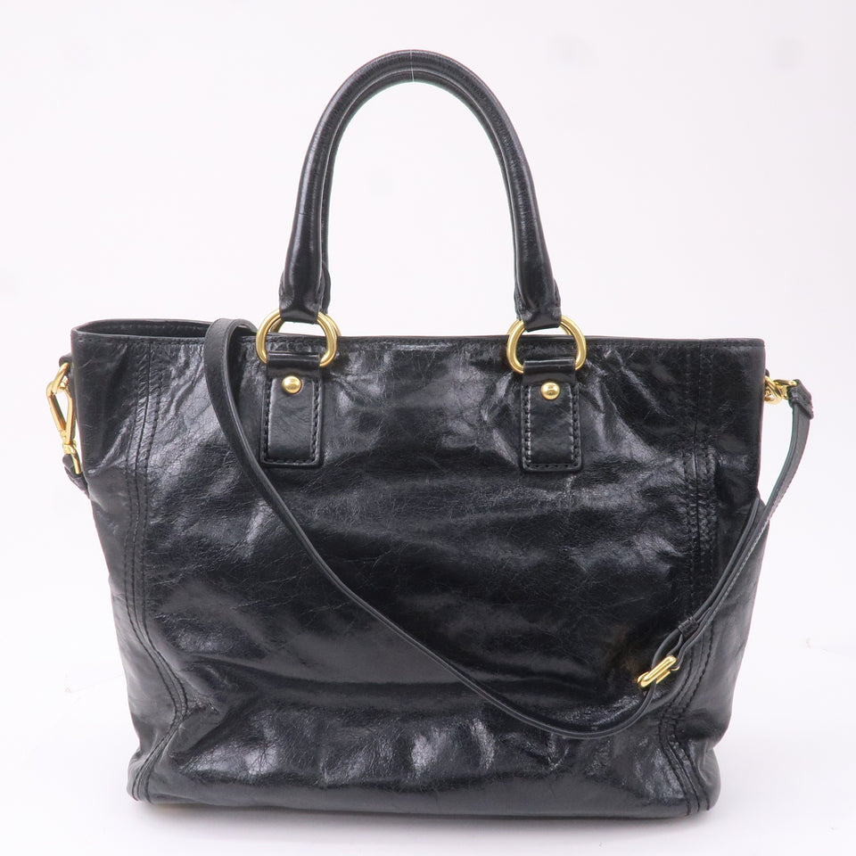 Prada Leather 2WAY Bag Shoulder Bag Hand Bag Black BN2151