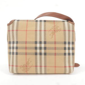 BURBERRY Nova Plaid PVC Leather Shoulder Bag Beige Brown