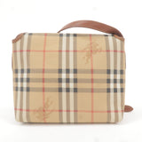 BURBERRY Nova Plaid PVC Leather Shoulder Bag Beige Brown