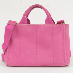 Prada Canapa Mini Canvas 2Way Bag Shoulder Bag Pink B2439G